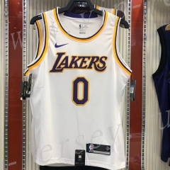Los Angeles Lakers White Round Collar #0 NBA Jersey-311