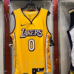 City Version Los Angeles Lakers Yellow #0 NBA Jersey-311