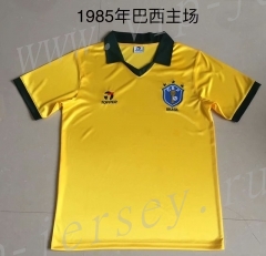Retro version 1985 Season Brazil Home Yellow Tailand Soccer Jersey AAA-709