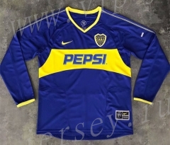 Retro Version 03-04 Boca Juniors Home Blue Thailand LS Soccer Jersey AAA-SL