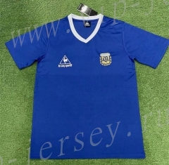 Retro Version 1986 Argentina Away Blue Thailand Soccer Jersey AAA-403