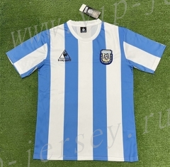Retro Version 1986 Argentina Home Blue&White Thailand Soccer Jersey AAA-403
