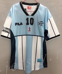 Commemorative Edition 2001 Maradona Blue Thailand Soccer Jersey AAA-811
