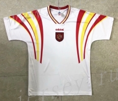 Retro Version 1996 Spain Away White Thailand Soccer Jersey AAA-HR