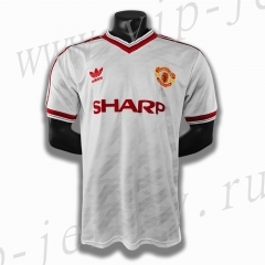 Retro Version 86 Manchester United White Thailand Soccer Jersey AAA-c1046