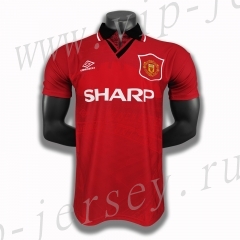 Retro Version 1994-1996 Manchester United Home Red Thailand Soccer Jersey AAA-c1046