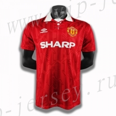 Retro Version 94 Manchester United Home Red Thailand Soccer Jersey AAA-c1046