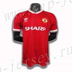 Retro Version 1991-1992 Manchester United Home Red Thailand Soccer jersey AAA-c1046