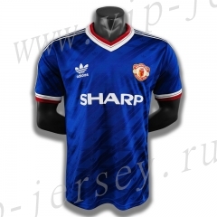 Retro Version 86 Manchester United Blue Thailand Soccer Jersey AAA-c1046