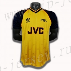 Retro Version 1988-1990 Arsenal  Away Yellow Thailand Soccer Jersey AAA-c1046