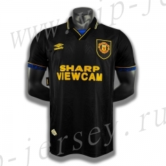 Retro Version 93-94 Manchester United Away Black Thailand Soccer Jersey AAA-c1046