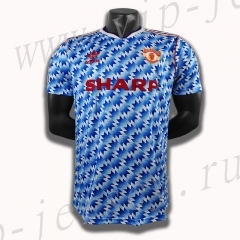 Retro Version 1992 Manchester United Blue Thailand Soccer Jersey AAA-c1046