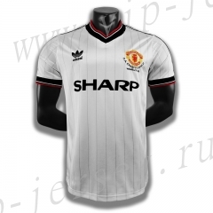 Retro Version 1983 Manchester United White Thailand Soccer Jersey AAA-c1046