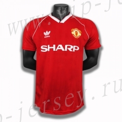 Retro Version 88 Manchester United Home Red  Thailand Soccer Jersey AAA-c1046