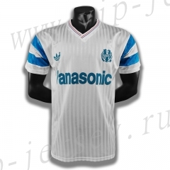 Retro Version 1990-1991 Olympique de Marseille Home White Thailand Soccer Jersey AAA-c1046