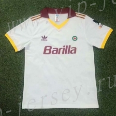 Retro Version 91-92 Roma Away White Thailand Soccer Jersey AAA-503
