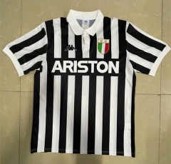 Retro Version 82-83 Juventus Home Black&White Thailand Soccer Jersey AAA-818