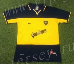 Retro Version 98-99 Boca Juniors Home Yellow&Blue Thailand Soccer Jersey AAA-503