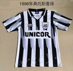 Retro Version 1998 Santos FC Away Black&White Thailand Soccer Jersey AAA-AY