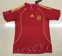 Retro Version 2008 European Cup Spain Home Red Thailand Soccer Jersey AAA-HR