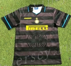Retro Version 1997-1998 Inter Milan Home Black Thailand Soccer Jersey AAA-503