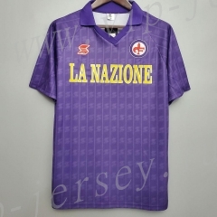 Retro Version 89-90 Fiorentina  Purple Thailand Soccer Jersey AAA