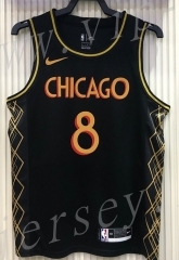 21st season Chicago Bulls City Edition Black #8 NBA Jersey-311