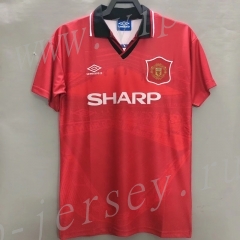 Retro Version 94-96 Manchester United  Red Thailand Soccer Jersey AAA-811