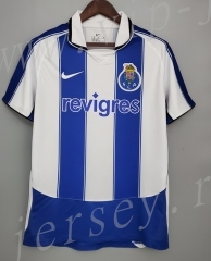 Retro version 03-04 Porto Home White&Blue Thailand Soccer Jersey AAA