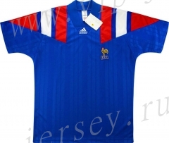 Retro Version 92-94  France  Blue Thailand Soccer Jersey AAA