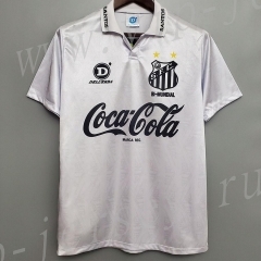 Retro Version 1993 Santos FC White Thailand Soccer Jersey AAA