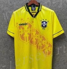 Retro Version 1994-1996 Brazil Home Yellow Thailand Soccer Jersey AAA-912