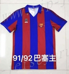 Retro Version 91-92 Barcelona Home Red&Blue Thailand Soccer Jersey AAA-422
