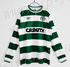 Retro Version 1987-1988 Celtic Home White&Green LS Thailand Soccer Jersey AAA-c1046