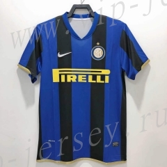 UEFA Champions League 2008-2009 Inter Milan Home Blue&Black Thailand Soccer Jersey AAA-811