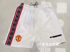 Retro Versio1998 Manchester United  White Thailand Soccer Shorts-823