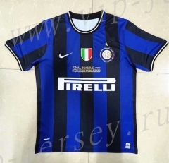 Retro Version 2009-2010 Inter Milan Home Blue&Black Thailand Soccer Jersey AAA-818