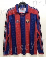 Retro Version 96-97 Barcelona Home Red&Blue LS Thailand Soccer Jersey AAA-811