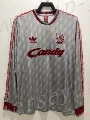 Retro Version 1989 Liverpool Away Gray LS Thailand Soccer Jersey AAA-811
