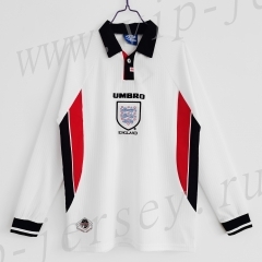 Retro Version 1998 England Home White Thailand LS Soccer Jersey AAA-c1046