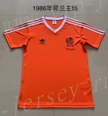 Retro Version 1986 Netherlands Home Orange Thailand Soccer Jersey AAA-XY