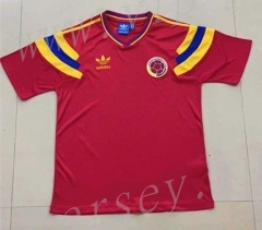 Retro version 1990 Colombia Away Red Thailand Soccer jersey AAA-608