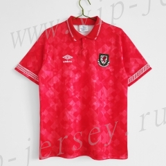 Retro version 90-92 Wales Home Red Thailand Soccer Jersey AAA-c1046