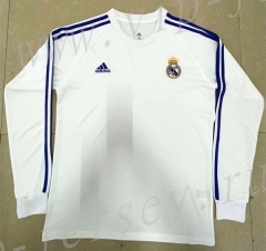 Retro version Real Madrid Home White LS Thailand Soccer Jersey AAA-818