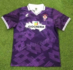 Retro Version 91-92 Fiorentina Home Purple Thailand Soccer Jersey AAA-503