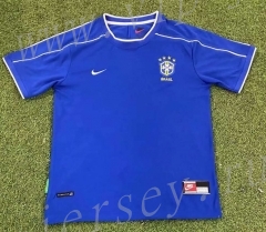 Retro Version 1998 Brazil Away Blue Thailand Soccer Jersey AAA-503