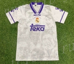 Retro Version 96-97 Real Madrid Home White Thailand Soccer Jersey AAA-407