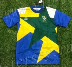 Retro Version 91-94 Brazil Yellow&Blue&Green Thailand Soccer Jersey AAA-407