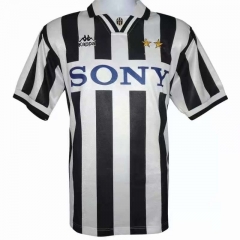 Retro Version 95-97 Juventus Home Black&White Thailand Soccer Jersey AAA-407