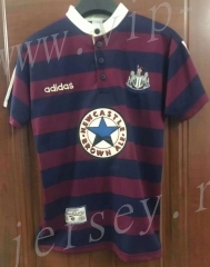 Retro Version 95-96 Newcastle United Away Red&Blue Thailand Soccer Jersey AAA-7T